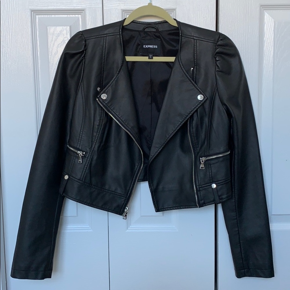 Express faux leather jacket 😎